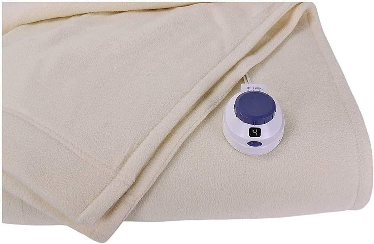 SoftHeat | Luxury Micro-Fleece Heated Electric Warming Blanket with Safe &amp; Warm Low-VoltaTechnology, Full, Natural