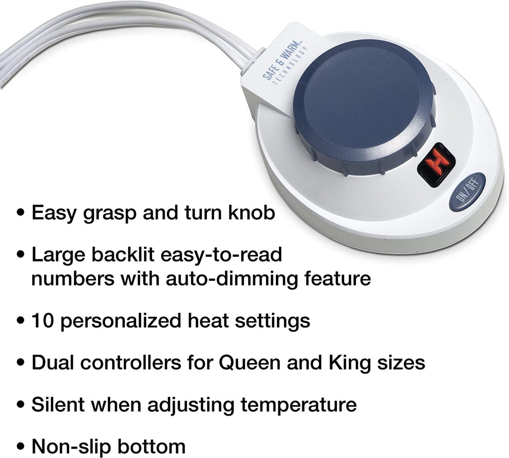 SoftHeat | Luxury Micro-Fleece Heated Electric Warming Blanket with Safe &amp; Warm Low-VoltaTechnology, Full, Natural