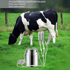 huidazhou milking machine kit for cow, 7l goat sheep portable stainless steel bucket suction milker, livestock household domestic farm milking device