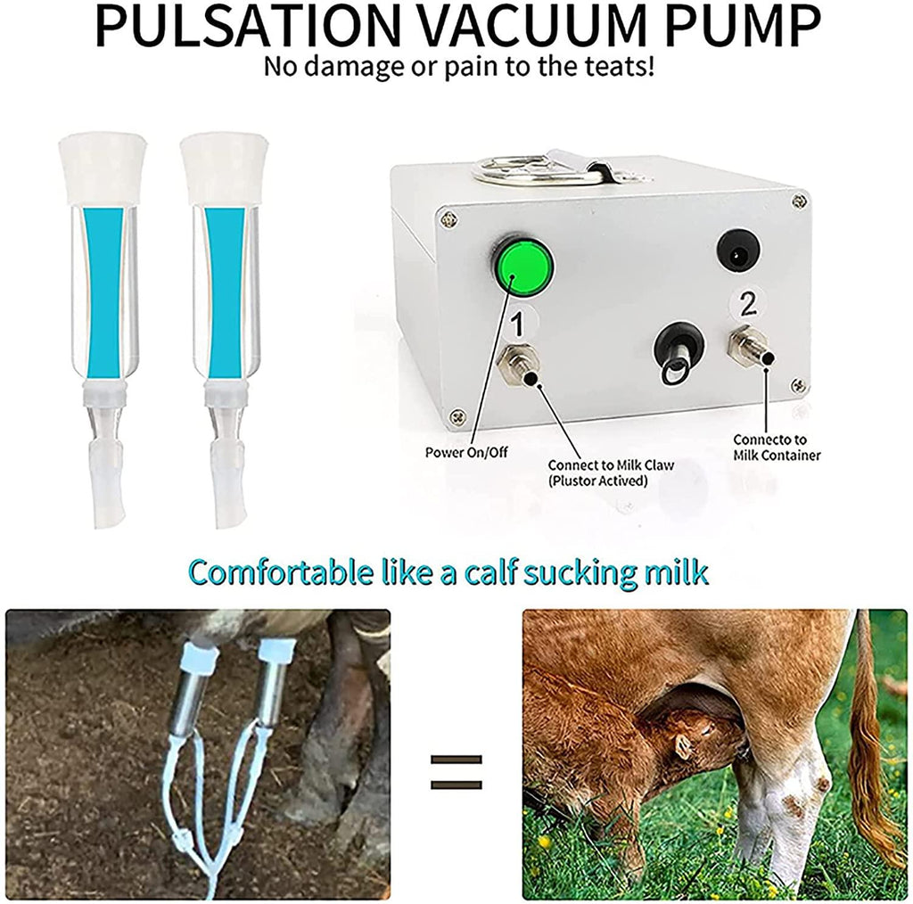 huidazhou milking machine kit for cow, 7l goat sheep portable stainless steel bucket suction milker, livestock household domestic farm milking device