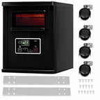 Gymax Remote Control 1500W Electric Heater Portable Infrared Space Machine w/ LED display Black