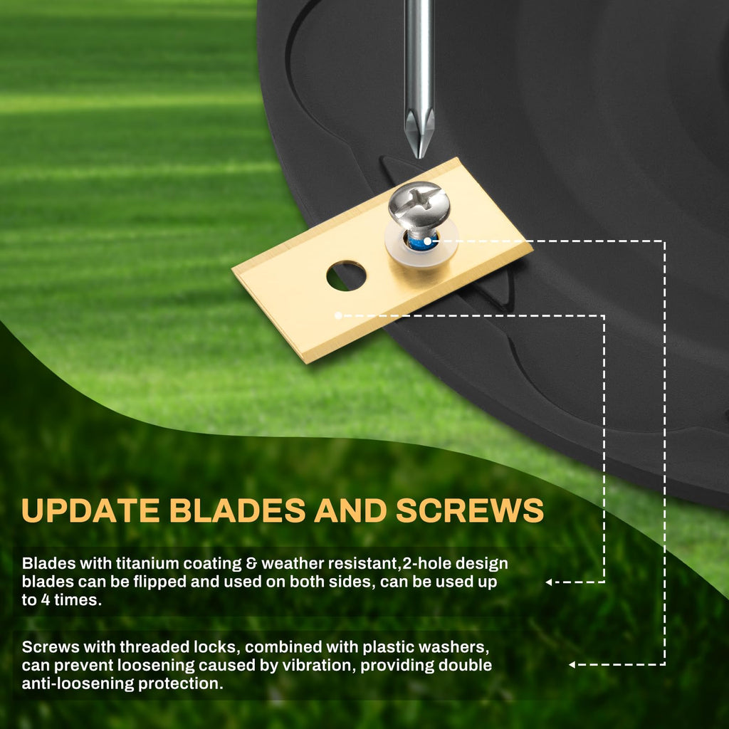 [Upgrade] 2Pcs Blade Discs + 14Pcs Blades Compatible with  LUBA 1 AWD and LUBA 2 AWD (up to Model Year 2024), Robotic Lawn Mower Blade Disc