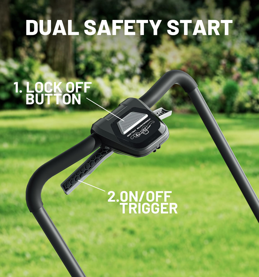 40V 18'' (Push) Extended Runtime Lawn Mower, 2-in-1 Mulching/Bagging Brushless with 6-Position Height Adjustment, Include 8.0Ah Battery x 2 and Rapid Charger