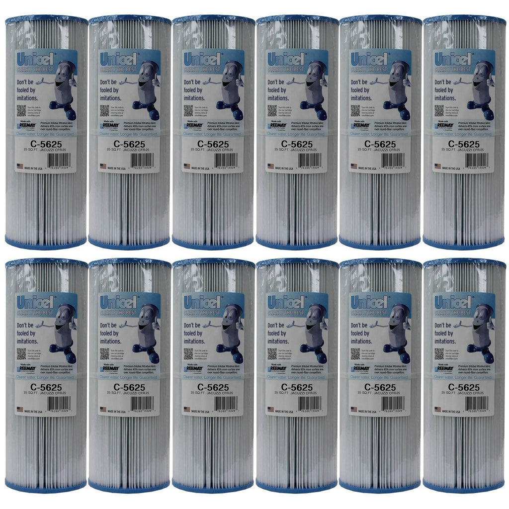 unicel spa replacement cartridge filter 25 sqft cfr-25 in-line (12 pack)