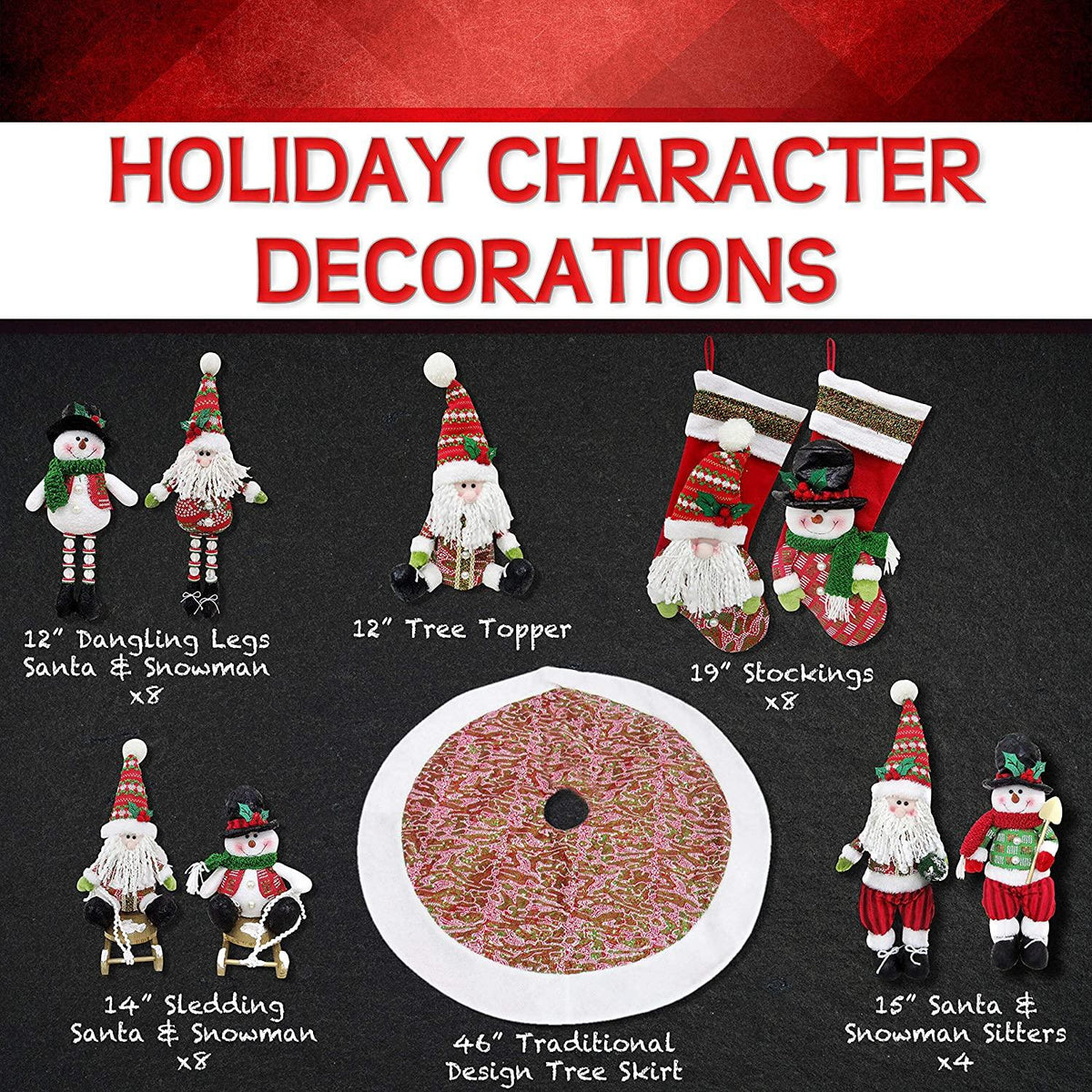 Fraser Hill Farm 196-piece Home for Holidays Traditional Ornament and Decor Set, Tan