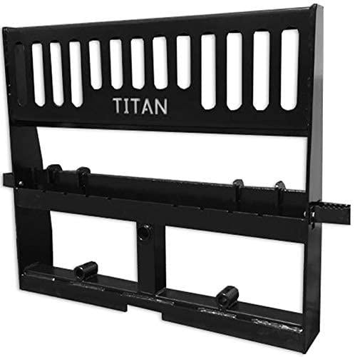 titan attachments pro-duty skid steer pallet fork attachment, 48" fork blades, rate 5,000 lb, quick tach tractor loader