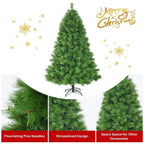 7 ft. Metal Artificial Christmas Tree Hinged Tree with Stand 808 Branch Tips