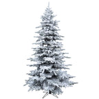 Christmas Time 7.5-Ft Silverado Pine White Flocked Slim Christmas Tree with Metal Stand, No Lights