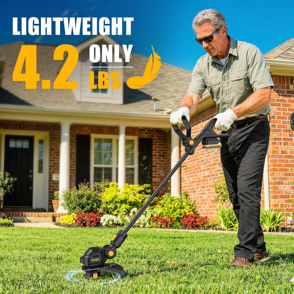 3 in 1 Cordless Weed Eater Compatible with DEWALT 20V MAX Battery,12-Inch String Trimmer Edger &amp; Mini Mower, 8500RPM Auto Feed Weed Wacker w/Adjustable Handle (Tool Only)