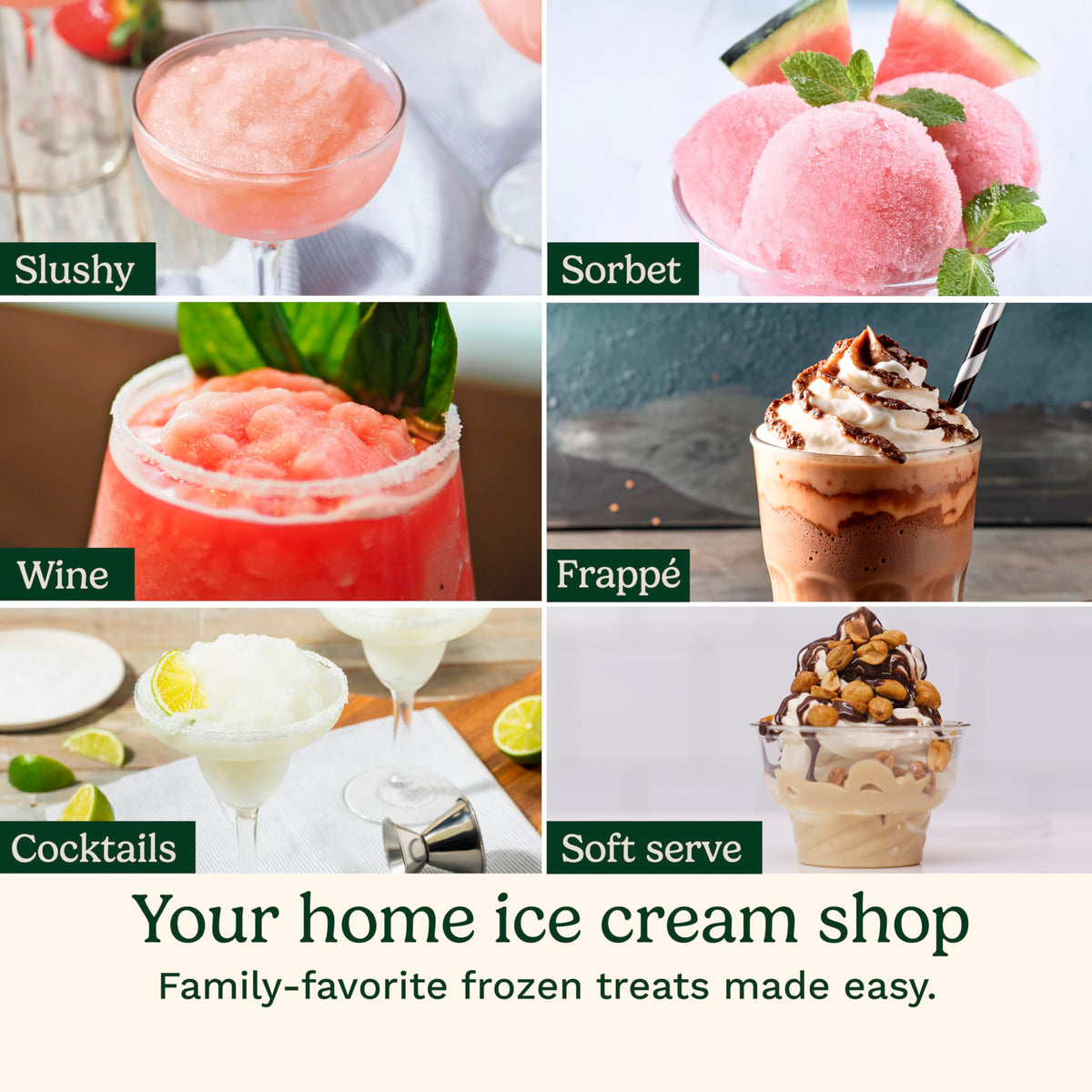 6-in-1 Slushy & Soft-Serve Maker, Ice Cream Maker Machine Makes Soft-Serve Ice Cream, Slushies, Sorbet and More, -Freeze Chill Technology Maintains Perfect Temperature, ICE-200