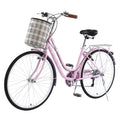 Campingsurvivals Urban Commuter City Bike, 7 Speed Adult Road Bicycle, Pink