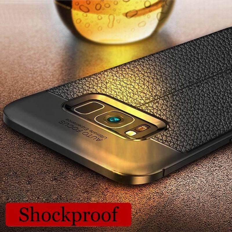 Phone Case - Luxury Litchi Leather Soft Silicon Anti-knock Cover For Samsung Note 9/8 S9 S8/Plus