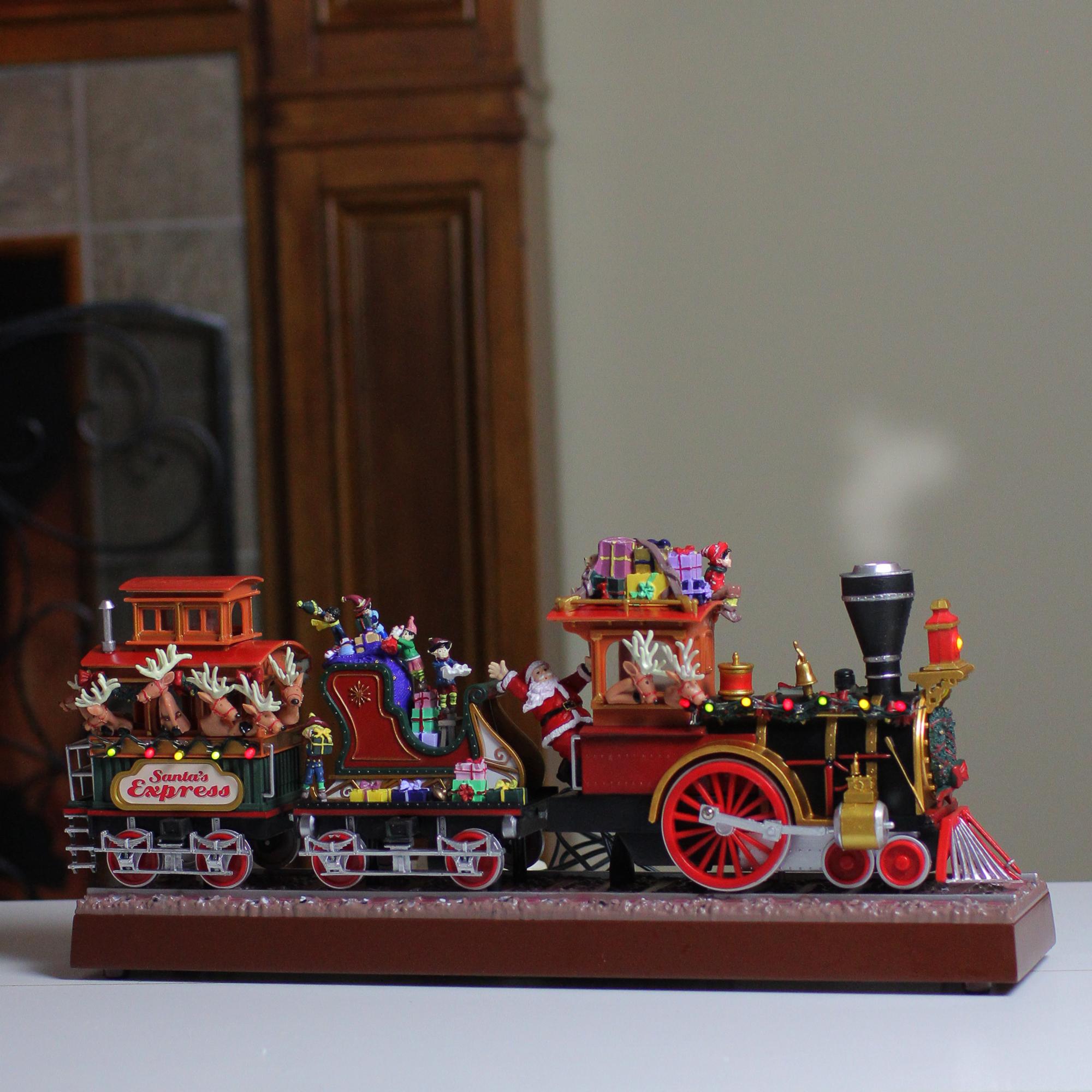 Red and Brown Animated Musical Lighted Santa's Express Decoration