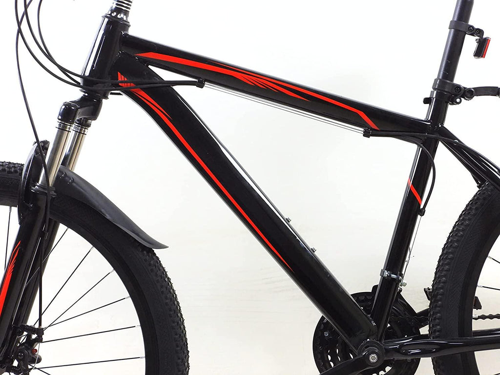 26" Adult Mountain Bike 24 Speed Shifters All-Terrain Mountain Bike Double Disc Brake Steel Frame Lightweight Bicycle for Mens Womens