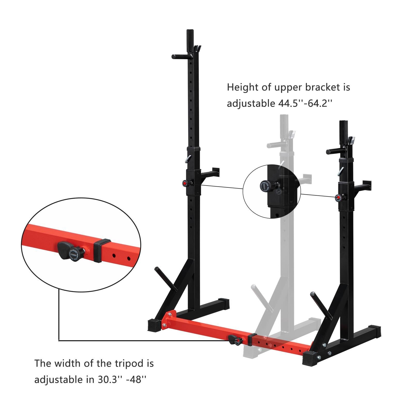 GoDecor Adjustable Barbell Squat Racks, Black