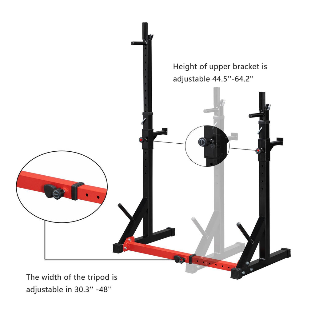 UBesGoo Adjustable Squat Rack, Multi-Function Exercise Barbell Stand, 550 lb Maximum Weight