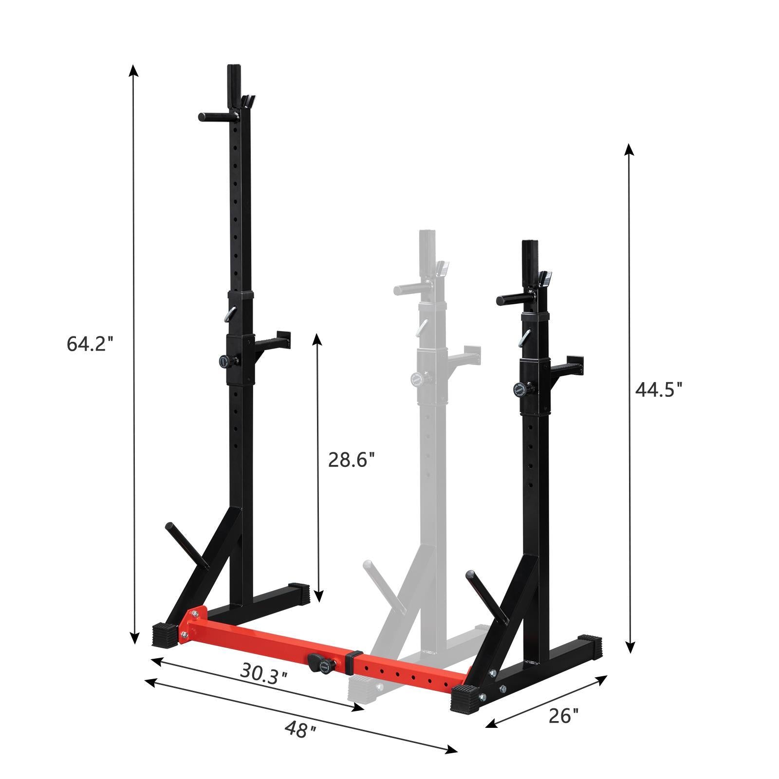 GoDecor Adjustable Barbell Squat Racks, Black