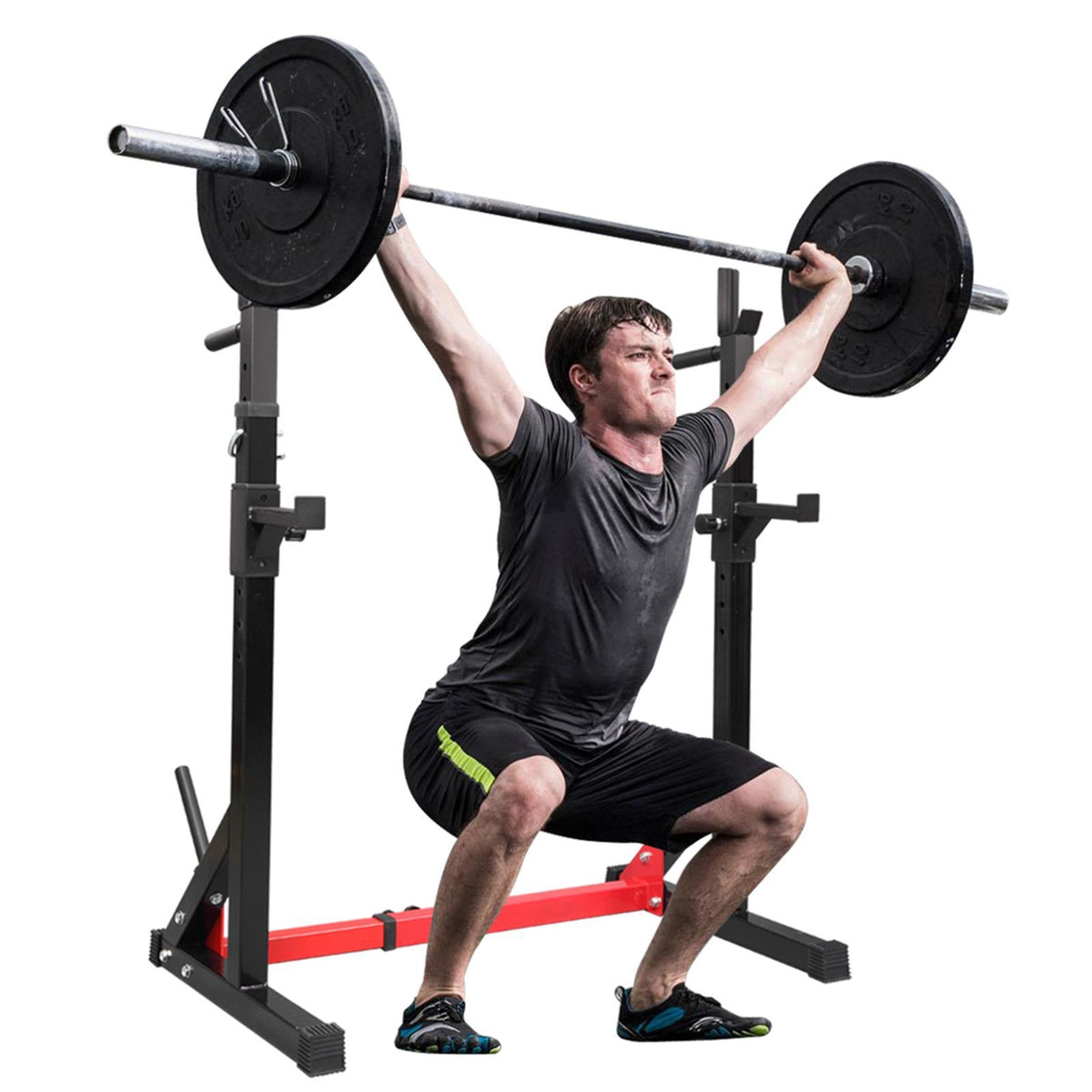 UBesGoo Adjustable Squat Rack, Multi-Function Exercise Barbell Stand, 550 lb Maximum Weight