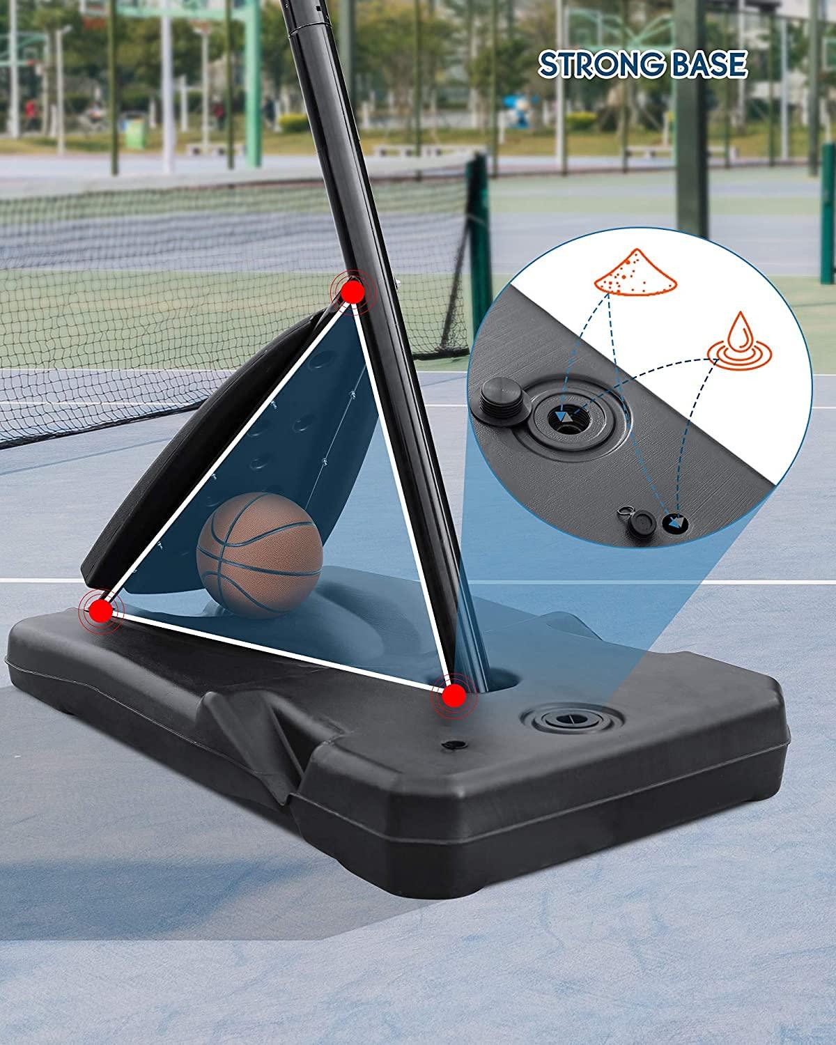 Basketball Hoop Basketball Goal 54" Basketball Backboard 7.5ft-10ft Height Adjustable Portable Basketball System for Adult Youth Kids Indoor Outdoor Use