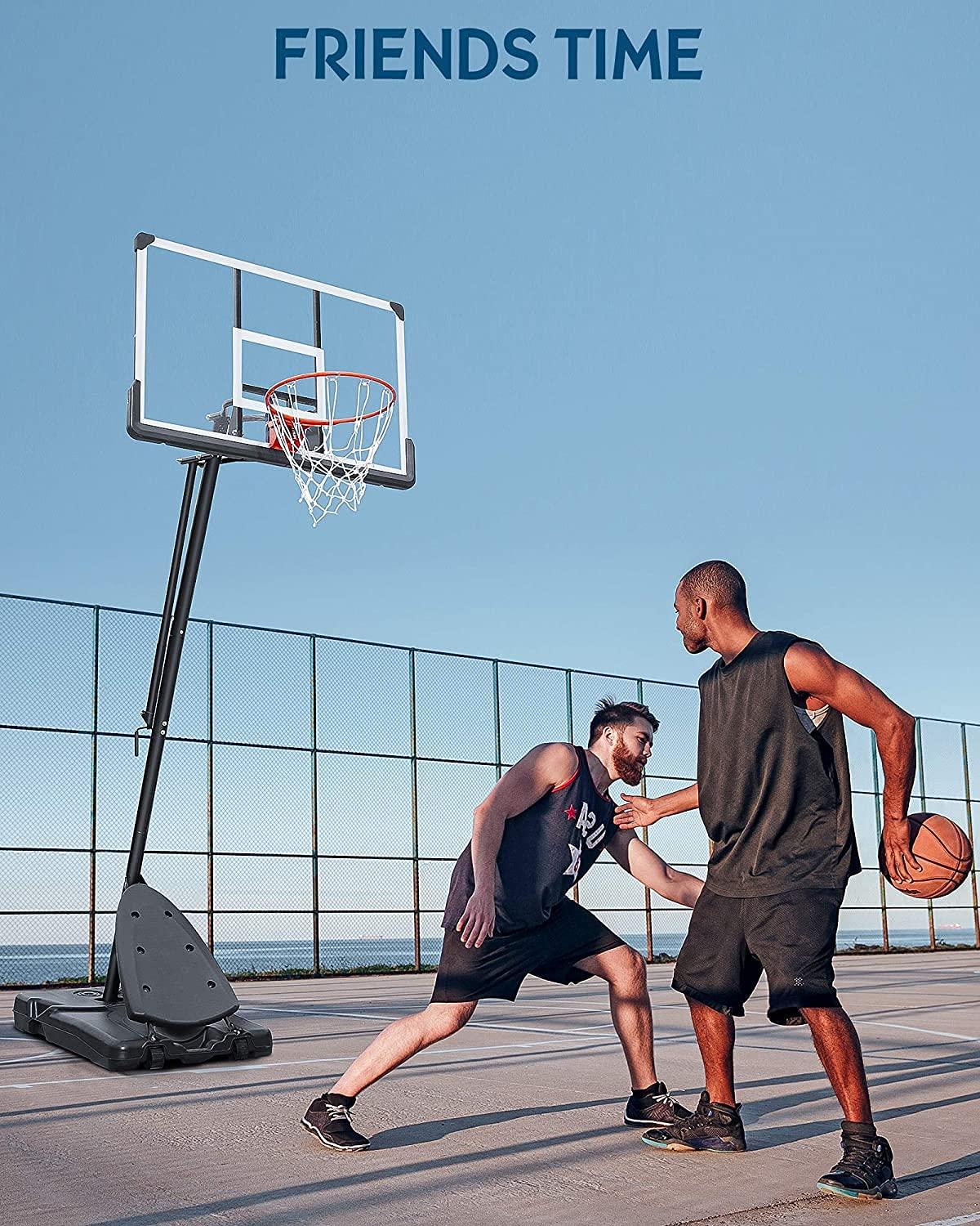 Basketball Hoop Basketball Goal 54" Basketball Backboard 7.5ft-10ft Height Adjustable Portable Basketball System for Adult Youth Kids Indoor Outdoor Use