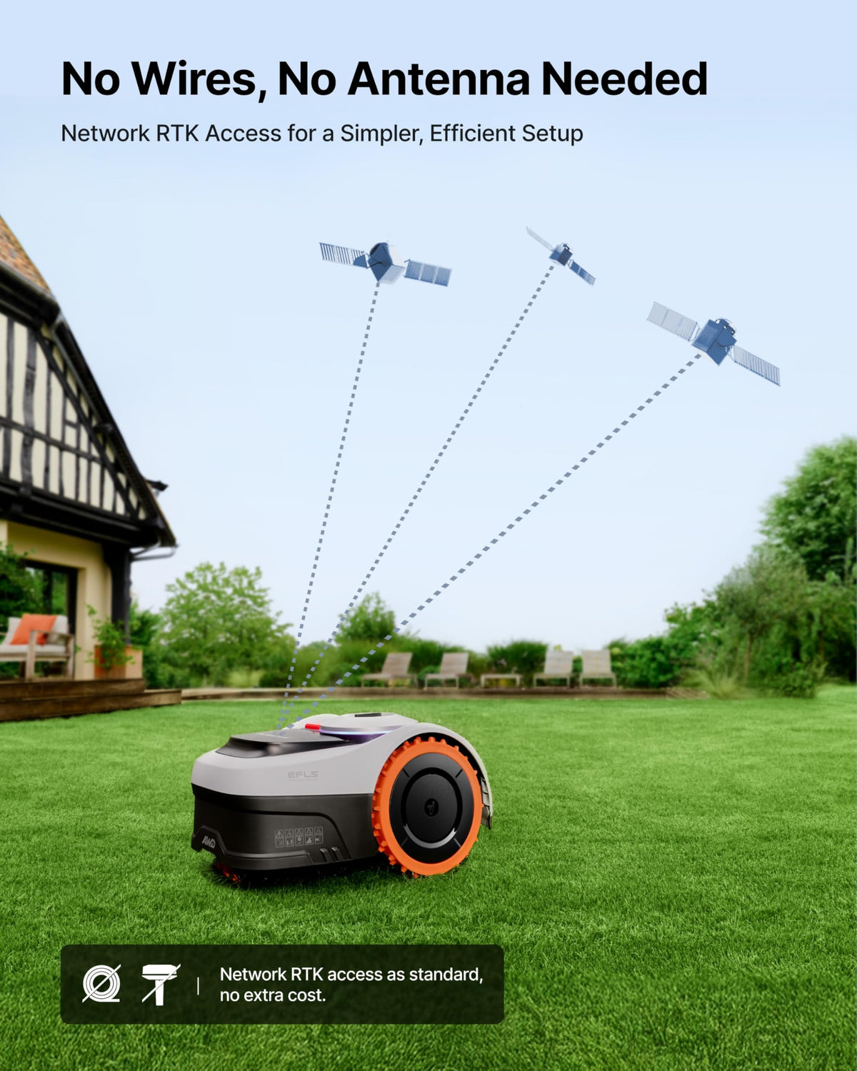 Segway  i210 AWD Robot Lawn Mower Wire with GaraS, All-Wheel Drive for 45% Slopes, EFLS NRTK + Vision Auto Mapping, Covers 1/4 Acre (GaraShipped Separately)