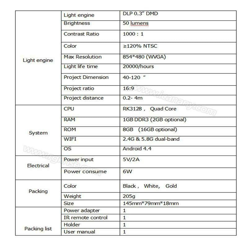 mini mobile phone projector hd connected tv wireless mobile support tf card