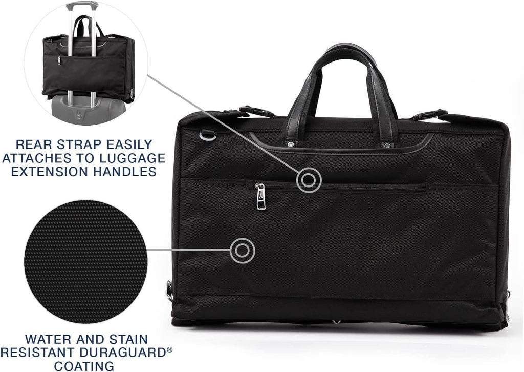 Platinum Elite-Tri-Fold Carry-On Garment Bag, Shadow Black, 20-Inch