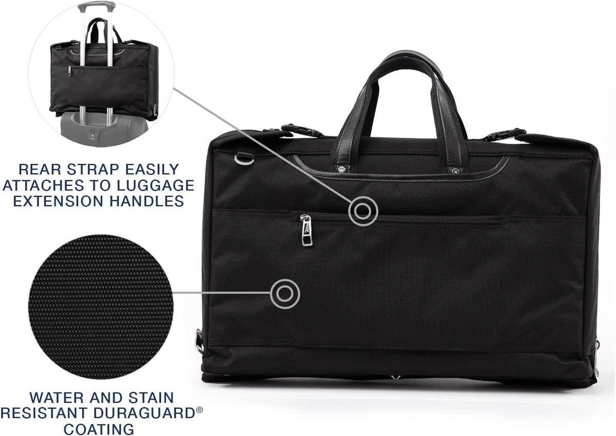 Platinum Elite-Tri-Fold Carry-On Garment Bag, Shadow Black, 20-Inch