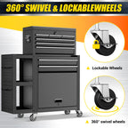 8 Drawer Tool Chest with Wheels, Exclusive 3-In-1 Tool Box Combo with Removable 4-Tire Utility Cart, LocMechanic Tool Cart with Liner for Warehouse, Workshop, 35”W x 13”D x 43”H -2026 Upgrade