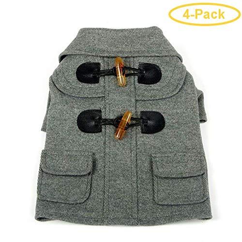 Pet Life Military Grey Rivited Wool Dog Coat X-Small - (8" Neck to Tail) - Pack of 4