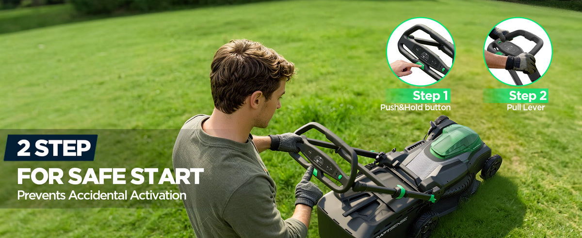 20.5 Inch Cordless Lawn Mower, 40V Electric Push Mower with 2x8.0Ah Batteries and Rapid Charger, Brushless Ultra-Quiet Lawn Mower for Medium to LarYards