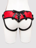 Sportsheets Chantilly Lace Corset-Back Strap On Harness, Red