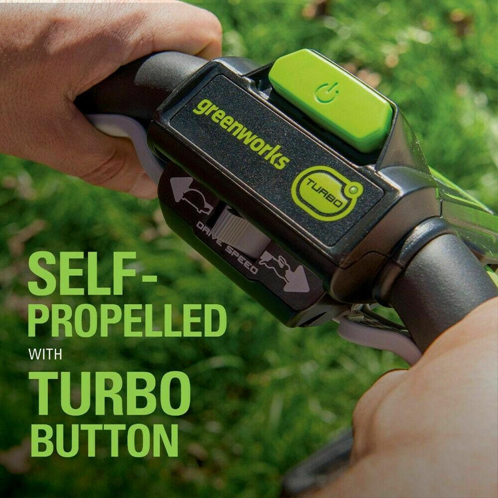 Greenworks 48V 21'' Cordless Lawn Mower Self Propelled Steel Deck 2x 5Ah Battery