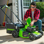 Greenworks 48V 21'' Cordless Lawn Mower Self Propelled Steel Deck 2x 5Ah Battery