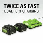 Greenworks 48V 21'' Cordless Lawn Mower Self Propelled Steel Deck 2x 5Ah Battery