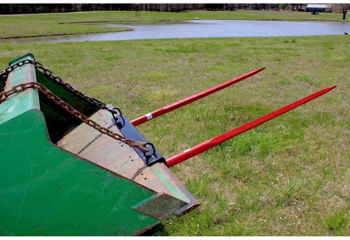 titan attachments universal bucket dual hay spears 43 in.