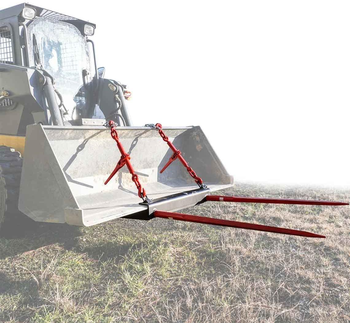 titan attachments universal bucket dual hay spears 43 in.