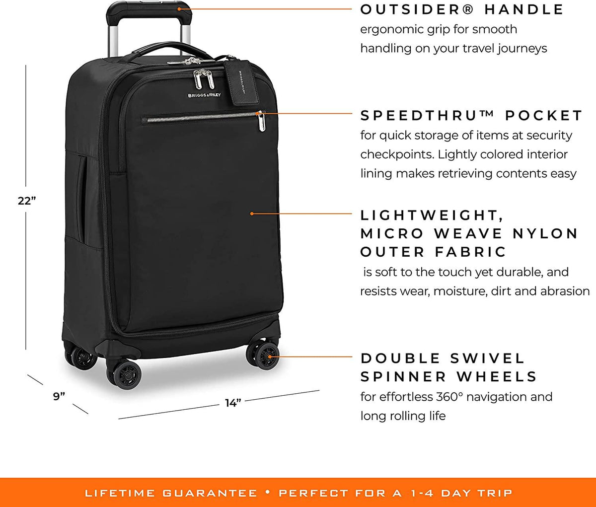 Rhapsody-Softside Spinner Luggage, Black, Tall Carry-On 22-Inch
