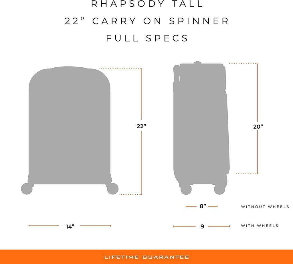 Rhapsody-Softside Spinner Luggage, Black, Tall Carry-On 22-Inch