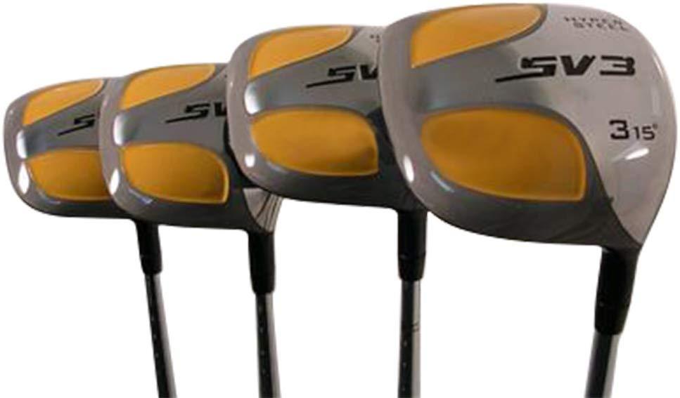 XL Big &amp; Tall Men's (+2" Longer Than Standard Length) SV3 Yellow Square Fairway 3 5 7 9 Set Golf Clubs, Right Handed Ultra Forgiving X Stiff Flex Graphite Shaft