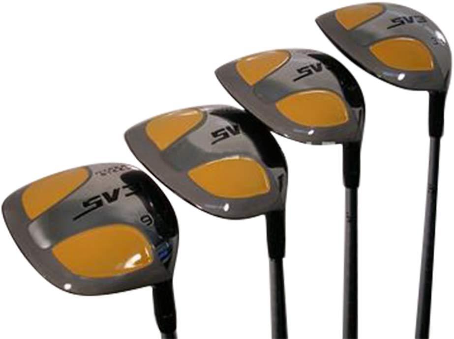 XL Big &amp; Tall Men's (+2" Longer Than Standard Length) SV3 Yellow Square Fairway 3 5 7 9 Set Golf Clubs, Right Handed Ultra Forgiving X Stiff Flex Graphite Shaft