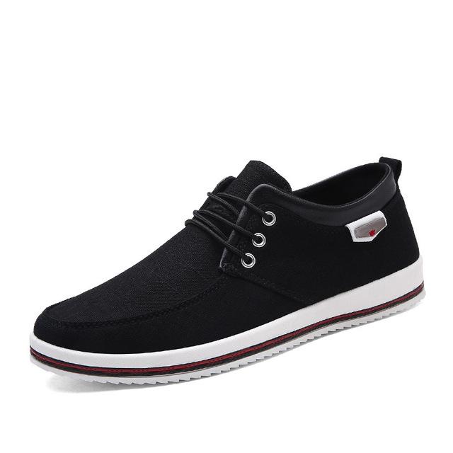 Men Handmade Lace-up Canvas Shoes