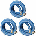 apache 98106501 2 inch diameter 20 foot pvc flexible pool hose, blue (3 pack)