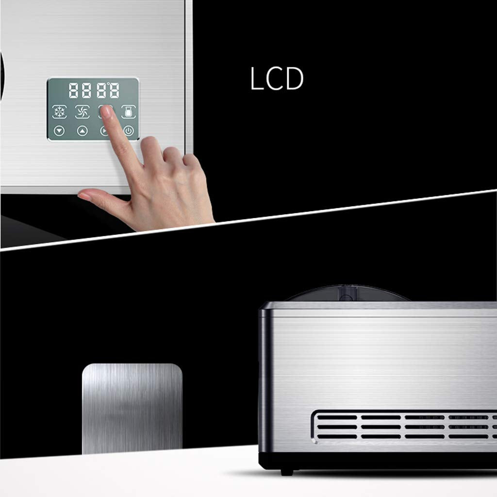 Ice cream maker?Ice cream mamachine?Compression cooling?Finished product Gelato Sherbet Frozen yogurt Soft ice?Timer?180W?2L? steel