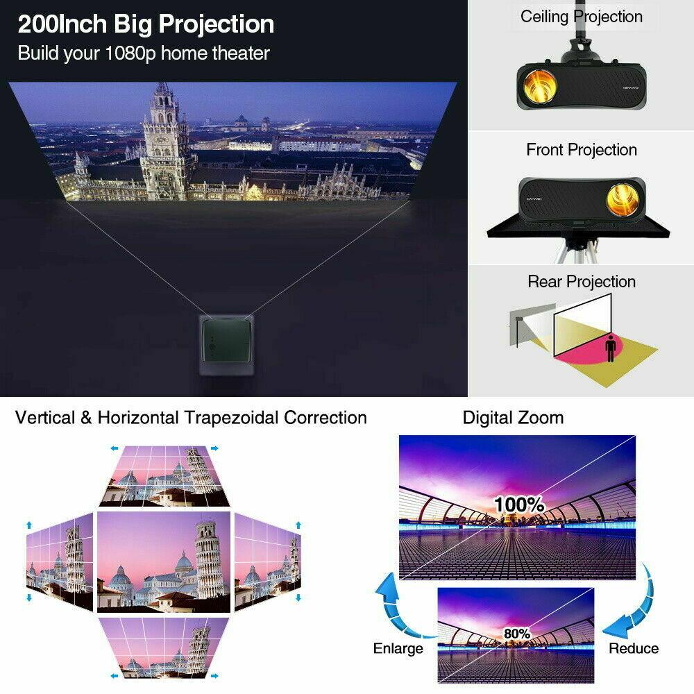5g wifi 8500lumen native 1080p android projector smart movie tv hdmi 4k zoom vga