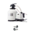 intex pool sand filter pump w/ automatic timer &amp; replacement hose adapter