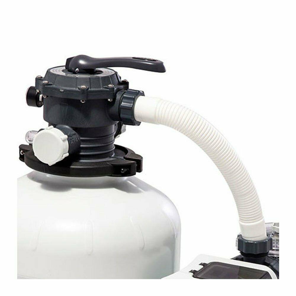 intex pool sand filter pump w/ automatic timer &amp; replacement hose adapter