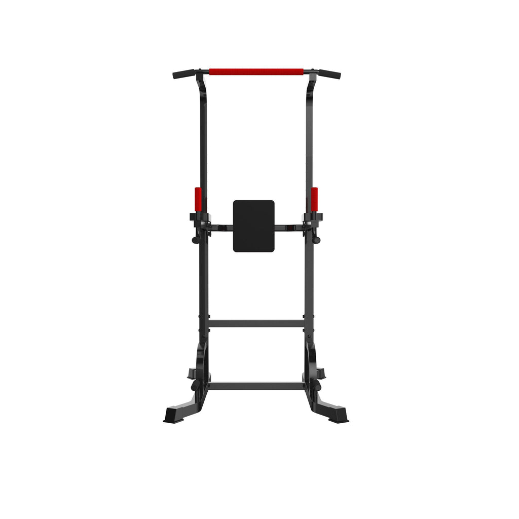 Joppoint Power Tower Exercise Equipment for Home Gym Multi-Function Home Strength Training Tower Dip Station for Pull-up, Push-up, Black-red