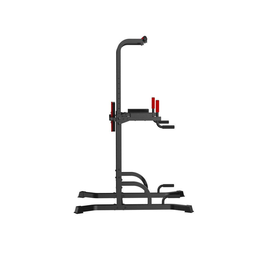 Joppoint Power Tower Exercise Equipment for Home Gym Multi-Function Home Strength Training Tower Dip Station for Pull-up, Push-up, Black-red