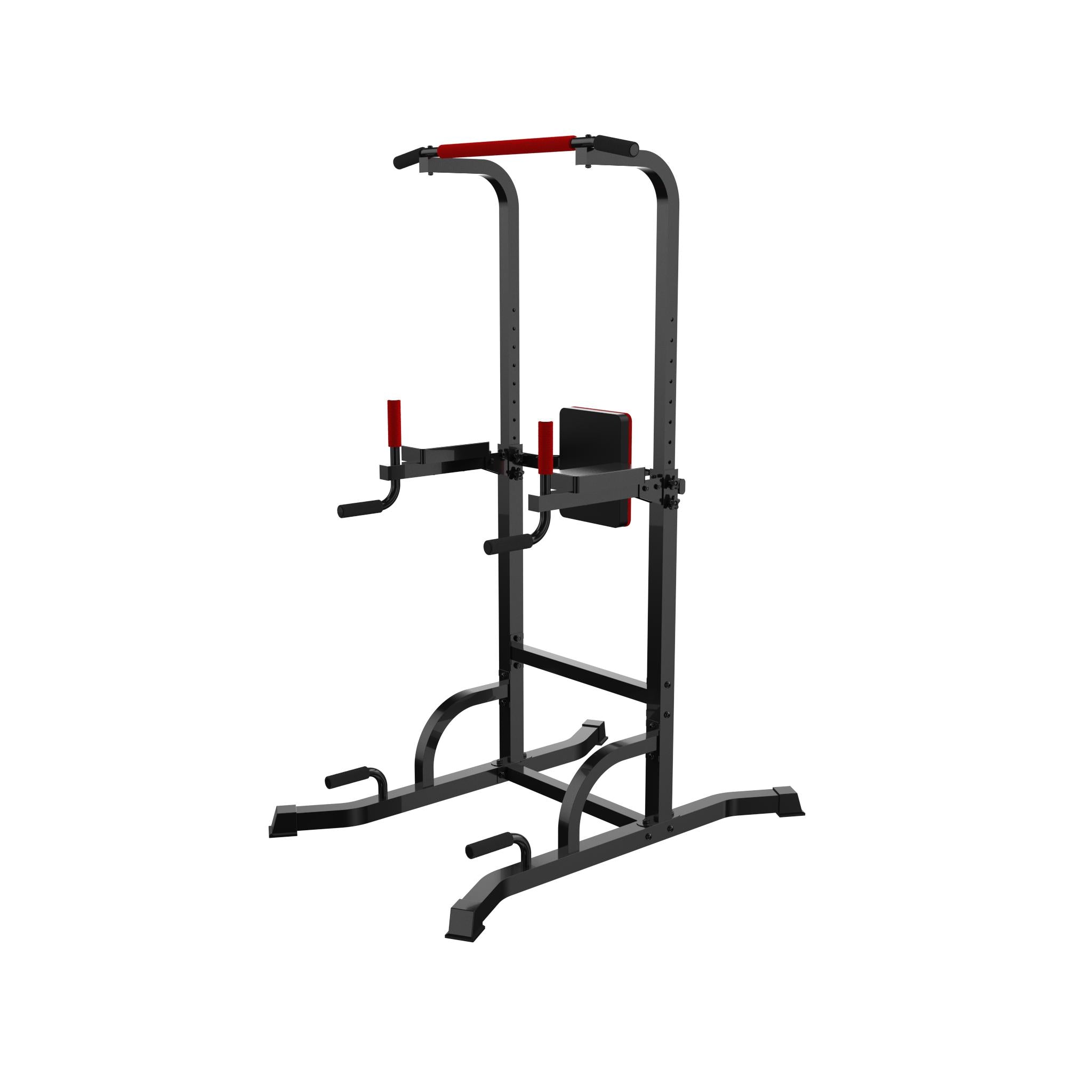 Joppoint Power Tower Exercise Equipment for Home Gym Multi-Function Home Strength Training Tower Dip Station for Pull-up, Push-up, Black-red